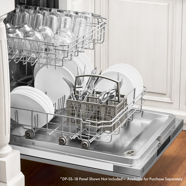 ZLINE Kitchen and Bath ZLINE 18 in. Compact Panel Ready Top Control Dishwasher with Stainless